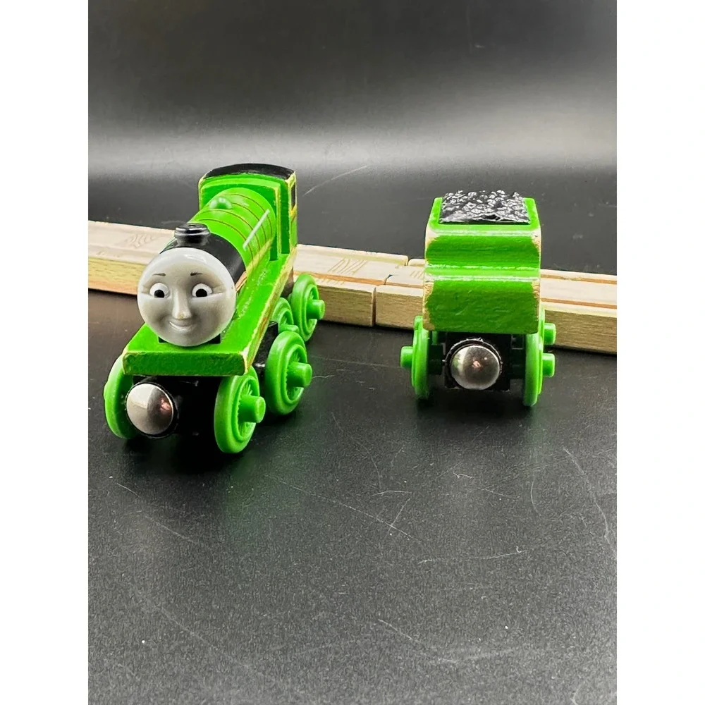 Learning Curve Thomas Henry Wooden Railway Train with Tender‎ Vtg 2003 #3 Green
